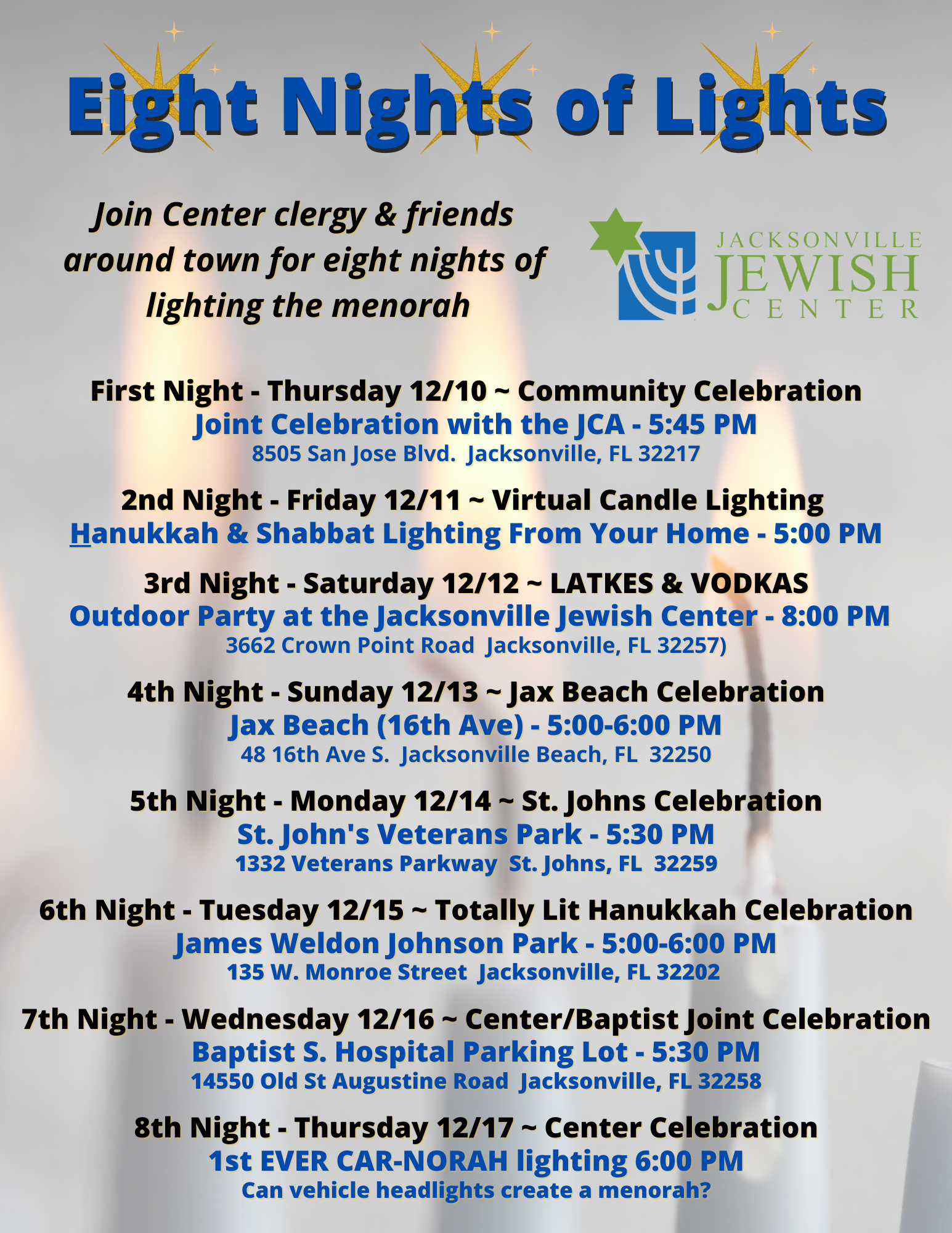 Eight Nights of Lights (1) Jacksonville Jewish Center